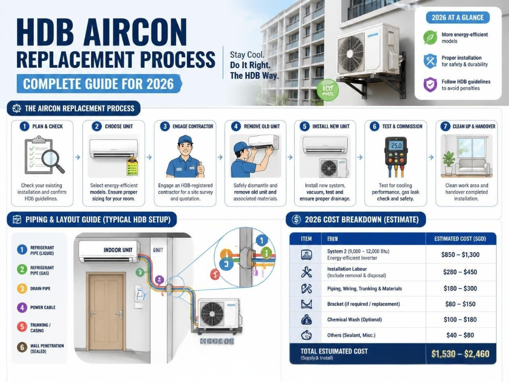 Do I need HDB approval for aircon replacement?